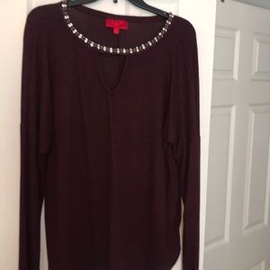 Burgundy knit top